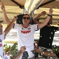 Split - navijači Hajduka na Rivi prije utakmice Hajduk - Vitoria