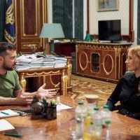Jessica Chastain i Volodimir Zelenski