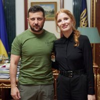 Jessica Chastain i Volodimir Zelenski