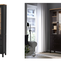 HEMNES vitrina s tri ladice