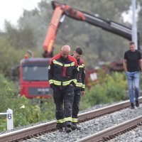 Mjesto sudara vlakova kod Novske