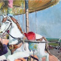 _Art gallery of madam Palmgren_Yuriy Shapoval_Poltava_Spring_ 2022, canvas, oil, 70x130