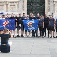 Navijači Dinama u Milanu uoči utakmice Lige prvaka Milan - Dinamo, 14.9.2022.