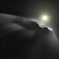 Ilustracija nepoznatog letećeg objekta Oumuamua