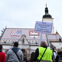 Prosvjed protiv novog prijedloga Zakona o radu u organizaciji Inicijative za radnički ZOR na Markovom trgu