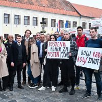 Prosvjed protiv novog prijedloga Zakona o radu u organizaciji Inicijative za radnički ZOR na Markovom trgu