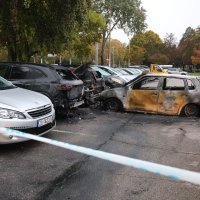 Izgorjeli automobili na parkiralištu u Novom Zagrebu