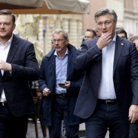 Andrej Plenković, Marko Primorac i Boris Vujčić na manifestaciji Dan eura
