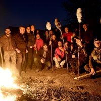 Vatrom ispisano ime Vukovar na brdu kod zaseoka Mandarić