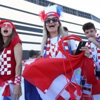 Navijači na utakmica 1. kola Svjetskoga prvenstva između Hrvatske i Maroka