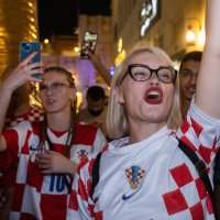 SP Katar 2022. Hrvatski navijači večer uoči susreta Hrvatska - Kanada