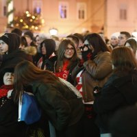 Navijači prate utakmicu Argentina - Hrvatska u Osijeku