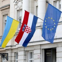 Zastava Ukrajine izvješena na Trgu svetog Marka