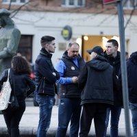 Bad Blue Boys, okupljanje ispred Sheratona, Skupština GNK Dinamo, 9.3.2023.