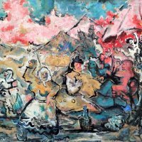 Marijan Detoni Gvirc (pučka svečanost), 1940. ulje na platnu, 70 x 100 cm. Početna cijena: 15 tisuća cijena