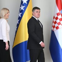 Predsjednik Hrvatske Zoran Milanović i predsjedateljica Predsjedništva BiH Željka Cvijanović