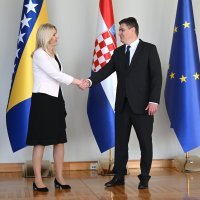 Predsjednik Hrvatske Zoran Milanović i predsjedateljica Predsjedništva BiH Željka Cvijanović