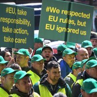 Prosvjed rumunjskih poljoprivrednika u Bruxellesu