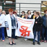 Prosvjed medicinskih sestara i tehničara ispred Opće bolnice Sisak