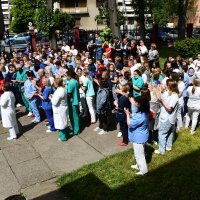 Prosvjed medicinskih sestara i tehničara ispred Opće bolnice u Slavonom Brodu