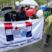 Prosvjed medicinskih sestara i nemedicinskog osoblja u Zagrebu
