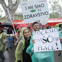 Prosvjed medicinskih sestara i nemedicinskog osoblja u Zagrebu