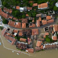 Zračne snimke poplavljenog Obrovca