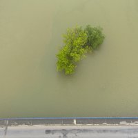 Pogled iz zraka na visok vodostaj rijeke Korane kod Karlovca