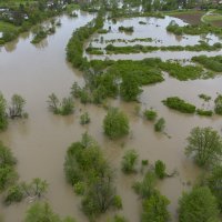 Pogled na poplavljeno područje Duge Rese