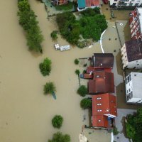 Pogled na Hrvatsku Kostajnicu čije područje je preplavila rijeka Una
