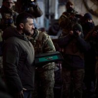 Volodimir Zelenski u Bahmutu u prosincu 2022.