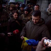 Volodimir Zelenski u Bahmutu u prosincu 2022.