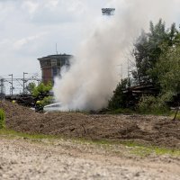 Požar drvenih pružnih pragova na ranžirnom kolodvoru