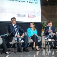 Andrej Plenković, Roberta Metsola, Gordan Jandroković i Dubravka Šuica