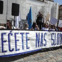 Prosvjed sindikata državnih službenika na Markovom trgu