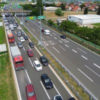 Zagreb: Pogled iz zraka na gužve kod naplatne postaje Lučko
