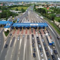 Zagreb: Pogled iz zraka na gužve kod naplatne postaje Lučko