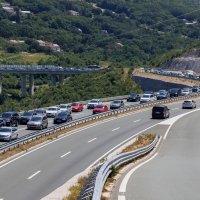 Gužve na autocesti A7 u smjeru Krčkog mosta