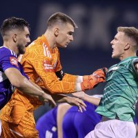 Dominik Livaković i Emir Sahiti, incident na utakmici SuperSport Superkupa Dinamo - Hajduk, 15.7.2023.