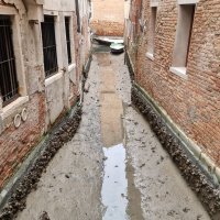 Presušeni kanali u Veneciji, veljača 2023.