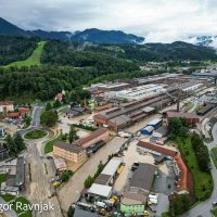 Pogled na poplave u Sloveniji iz zraka