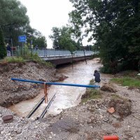 Poplavljeno selo Tacen nedaleko Ljubljane