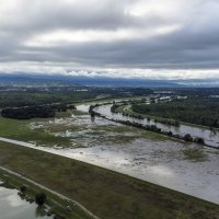 Zagreb: Pogled iz zraka na kanal Odra-Sava koji je već dijelom poplavljen