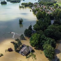Pogled iz zraka na kuću kod Šoderice koju je odnijela bujica