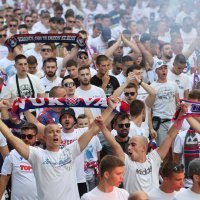 Split: Koreto Torcide prema stadionu Poljud, Hajduk - PAOK