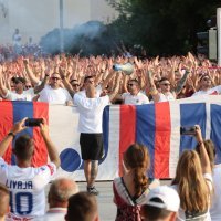 Split: Koreto Torcide prema stadionu Poljud, Hajduk - PAOK