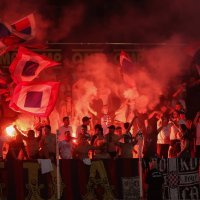 Bakljada Torcide tijekom susreta Rudeša i Hajduka, 20.8.2023.