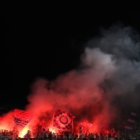 Bakljada Torcide tijekom susreta Rudeša i Hajduka, 20.8.2023.