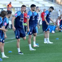 Trening hrvatske nogometne reprezentacije na stadionu Rujevica
