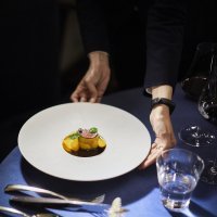 lamb, mung beans, mango archar, purple curry